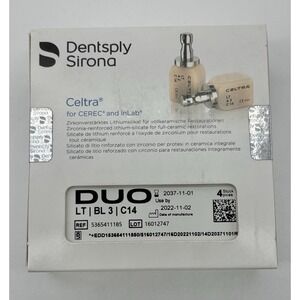 Dentsply Sirona Celtra Duo LT BL3 C14 CAD CAM Blocks 4pc CEREC inLab Sealed